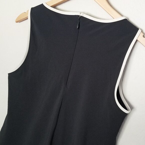 Abercrombie & Fitch Squareneck Traveler Mini Dress M Black White Trim Athleisure - Picture 12 of 16